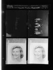 Majorettes practice; Re-photo of woman for wedding engagement (4 Negatives) (August 22, 1958) [Sleeve 48, Folder e, Box 15]